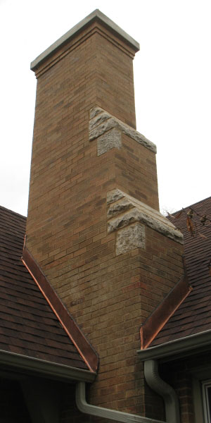 Finished Masonry Chimney Repair, Crown Coat , and Copper Flashing